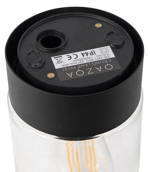 Moderna stropna svjetiljka crna 22,6 cm IP44 - Jarra