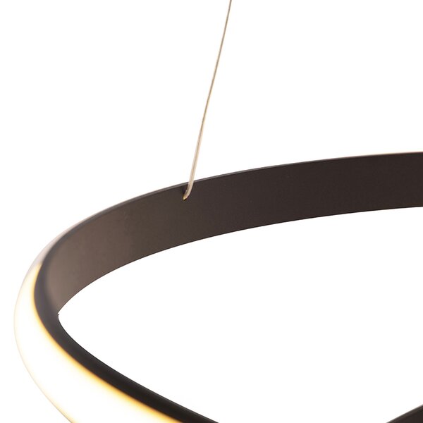 Moderna viseća svjetiljka crna 74 cm uključujući LED - Rowan