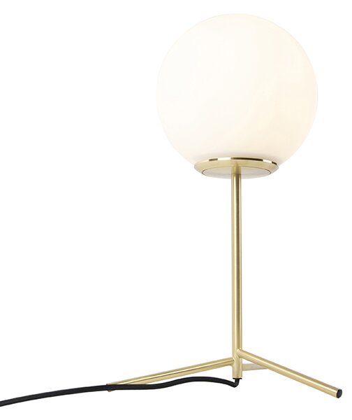 Stolna svjetiljka u stilu art deco od mesinga s opalskim staklom 45,5 cm - Pallon