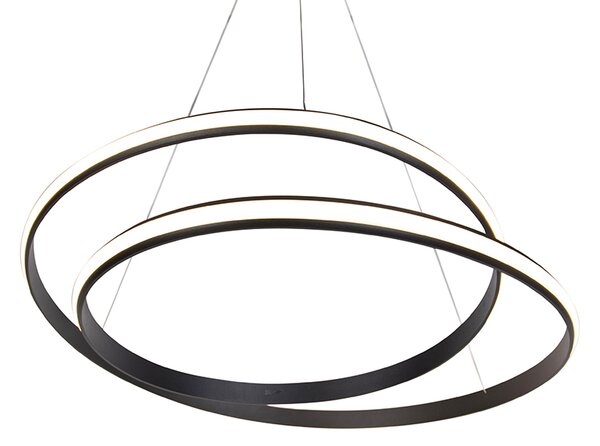 Moderna viseća svjetiljka crna 74 cm uključujući LED - Rowan