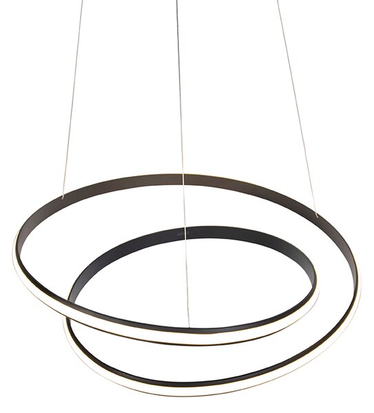 Moderna viseća svjetiljka crna 74 cm uključujući LED - Rowan