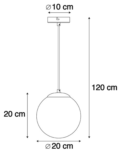 Art Deco viseća svjetiljka mesing s ružičastim staklom 20 cm - Pallon