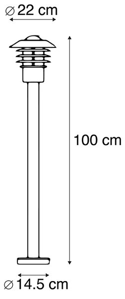 Moderna vanjska svjetiljka crna 100 cm IP44 - Prato