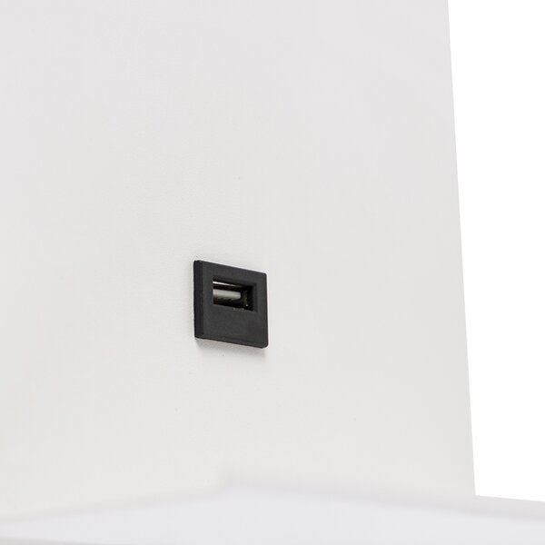 Moderna zidna svjetiljka bijela s USB-om i fleksibilnom rukom - Flero