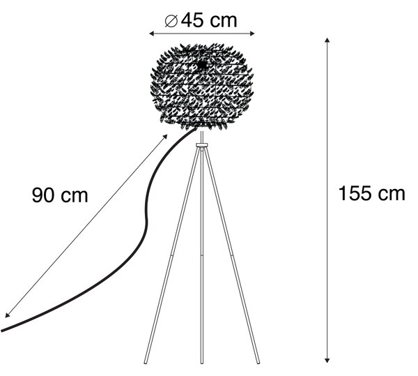 Romantična podna svjetiljka bijela - Feather