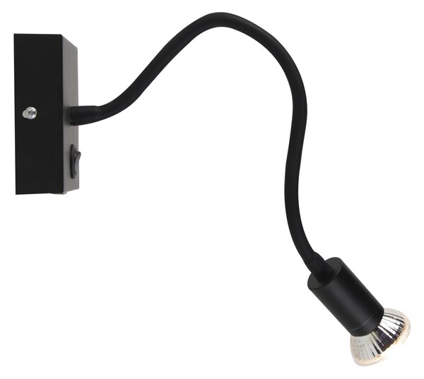 Moderna fleksibilna zidna svjetiljka USB crna - Zeno