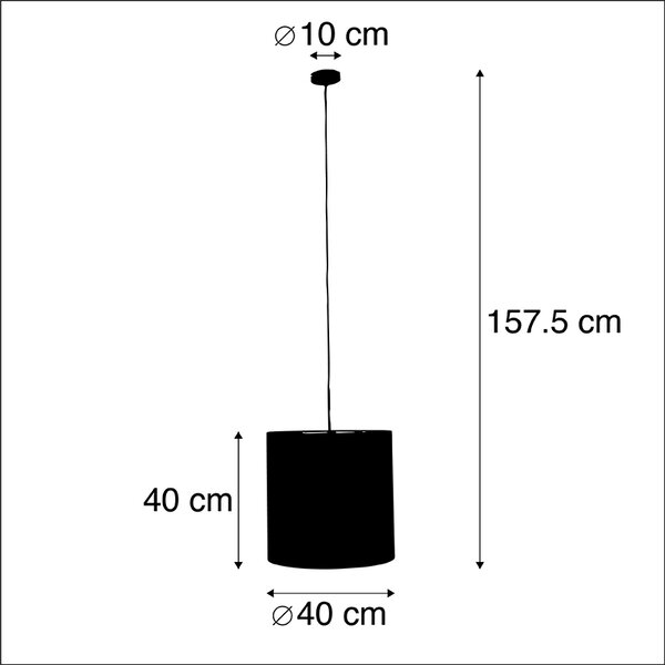Zidna svjetiljka s baršunastim sjenilom u boji pauna sa zlatom 40 cm - Combi