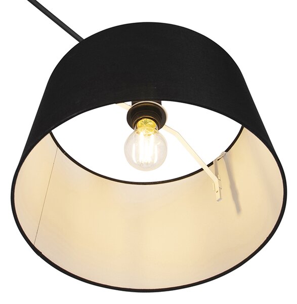 Zidna svjetiljka crna s platnenim sjenilom crna 35 cm - Blitz