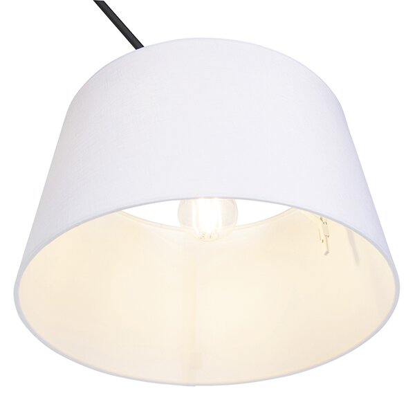 Zidna svjetiljka crna s platnenim sjenilom bijele boje 35 cm - Blitz