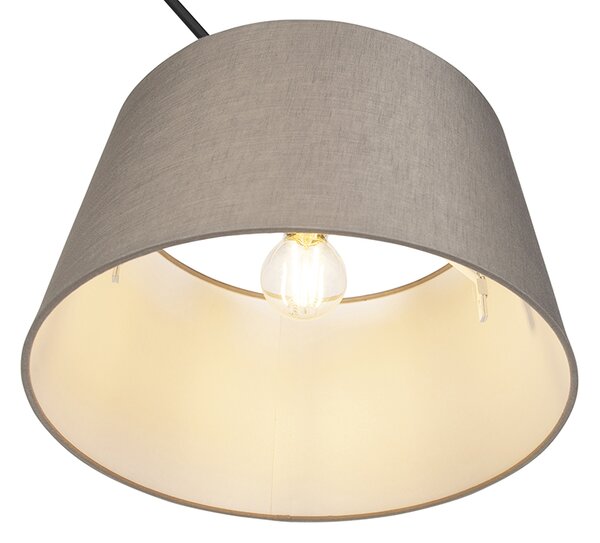 Zidna svjetiljka crna s platnenim sjenilom u boji taupe 35 cm - Blitz