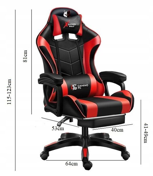 ShopJK Masažna gamerska stolica podesiva eko koža crno bijela FG02