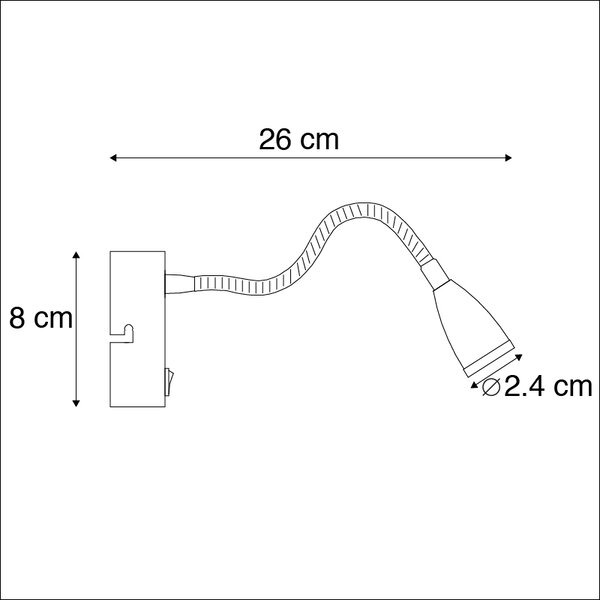 Moderna fleksibilna zidna svjetiljka crna LED - Flex