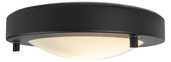 Moderna stropna svjetiljka crna 18 cm IP44 - Yuma