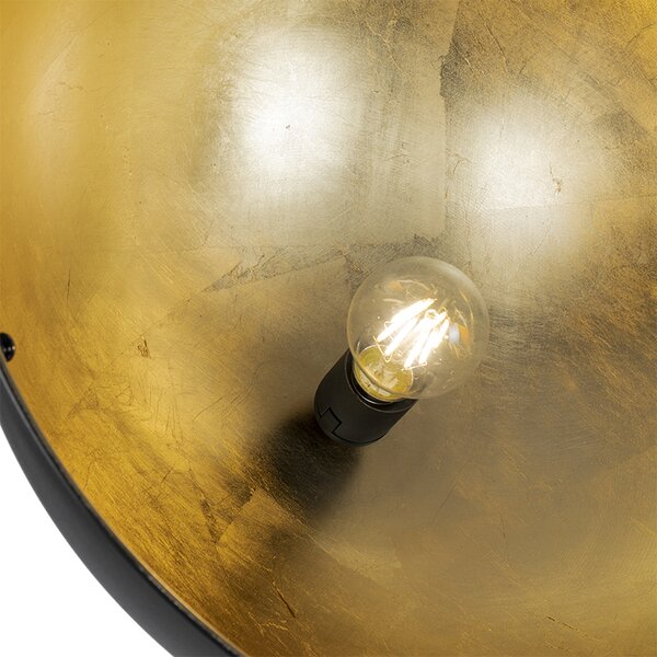 Industrijska podna lampa crna 50 cm sa zlatnom podesivom - Magnax