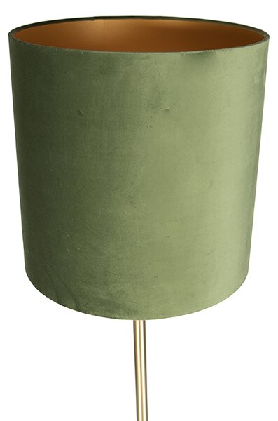 Botanička podna svjetiljka mesingana sa zelenom sjenilom 40 cm - Simplo