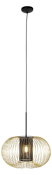 Dizajnerska viseća svjetiljka zlatna s crnom 50 cm - Marnie