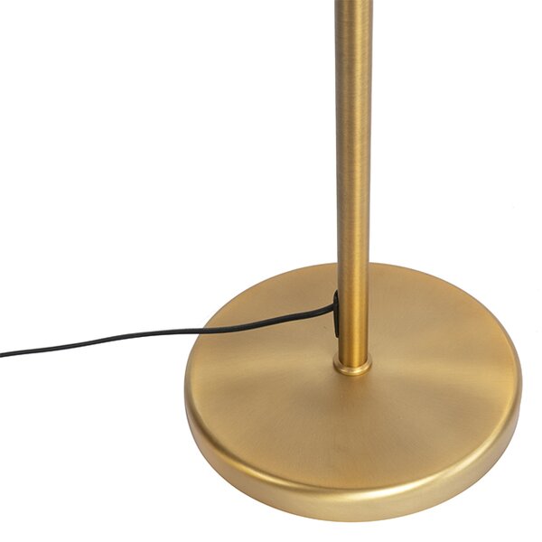 Podna lampa brončane boje s bijelom kapom i podesivim krakom - Ladas Deluxe