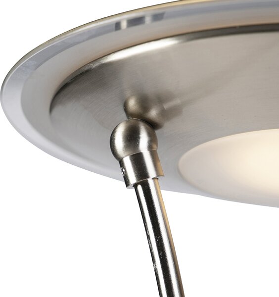 Podna lampa od čelika s rukom za čitanje, uključujući LED i USB priključak - Sevilla