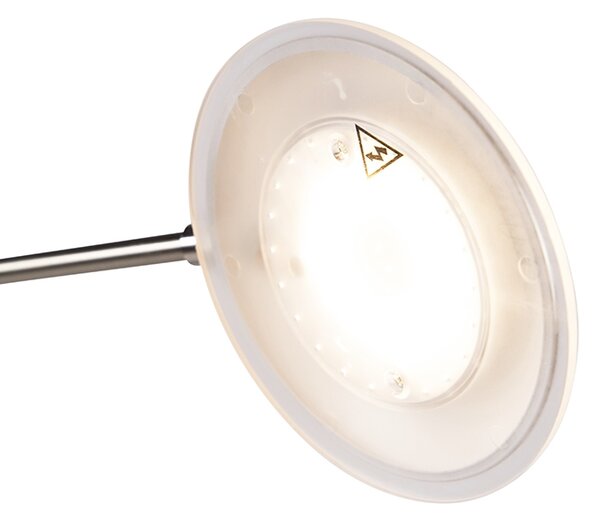 Podna lampa od čelika s rukom za čitanje, uključujući LED i USB priključak - Sevilla