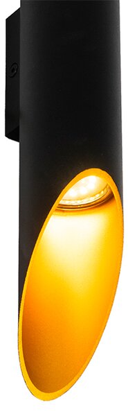 Moderna zidna svjetiljka crna sa zlatom iznutra 5,6 cm - Organo