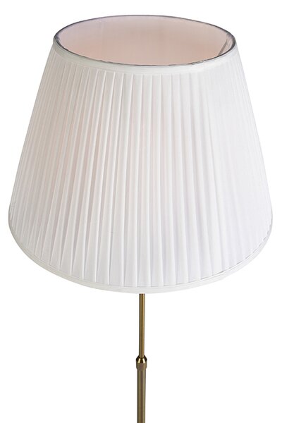 Podna lampa brončana s nabranim sjenilom krem boje 45 cm podesive visine - Parte