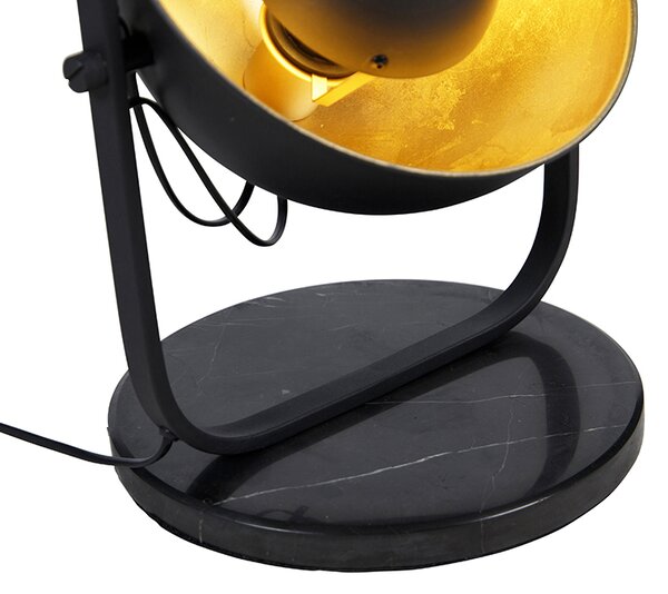 Industrijska podna lampa crna sa zlatom 3-svjetla - Magnax
