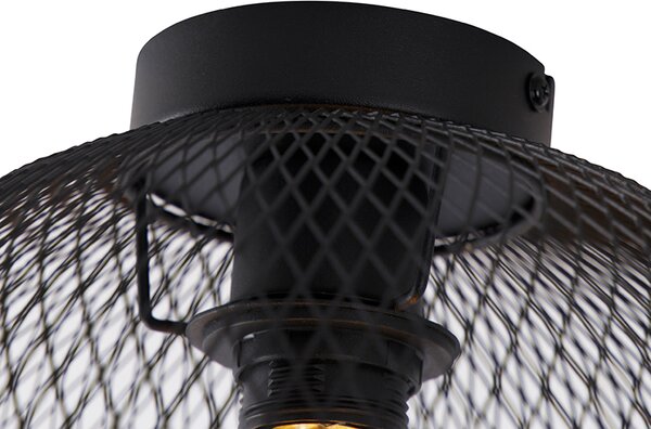 Moderna stropna svjetiljka crna 30 cm - Mesh Ball