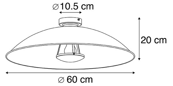 Vintažna stropna svjetiljka crna sa zlatom 60 cm - Emilienne
