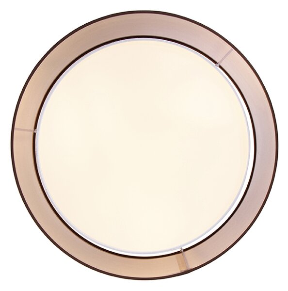 Moderna stropna svjetiljka smeđa s bijelom 50 cm 3-svjetla - Drum Duo
