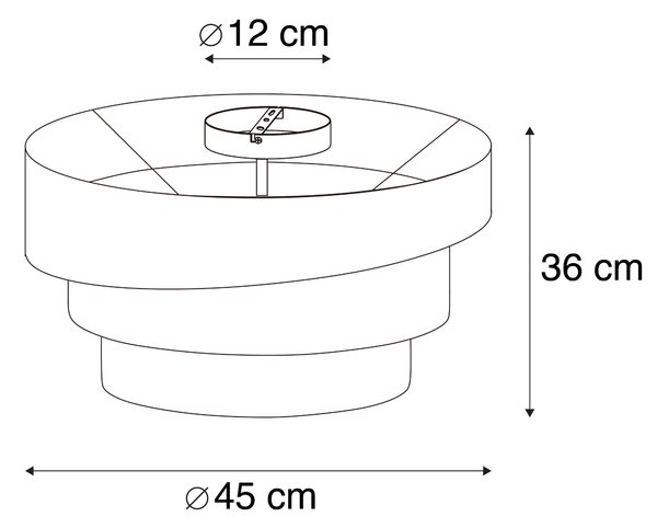 Moderna stropna svjetiljka smeđa 45 cm 3-svjetla - Drum Trio