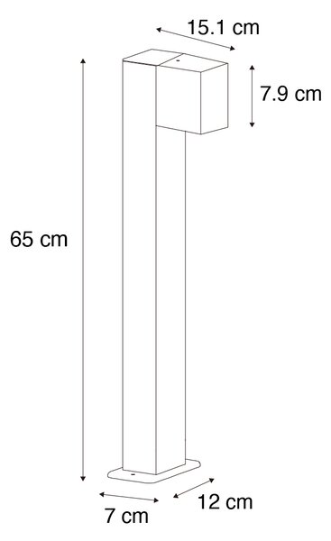Vanjska svjetiljka hrđavo smeđa s šiljkom za zemlju i kabelskom uvodnicom 65 cm IP44 - Baleno