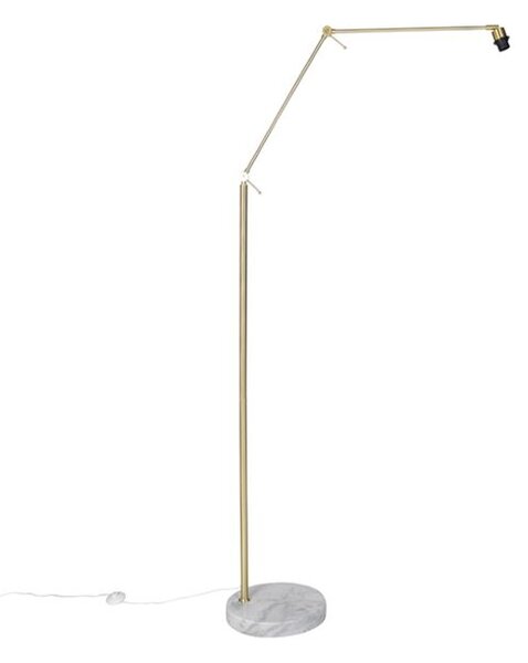 Moderna podna lampa zlatni baršunasti abažur ružičaste boje 50 cm - Editor