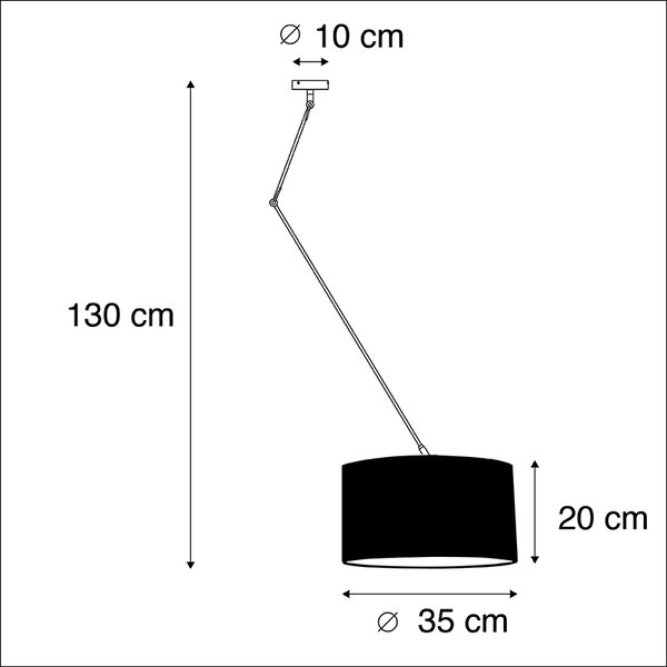 Zidna svjetiljka crna s baršunastom sjenilom oker s zlatom 35 cm - Blitz