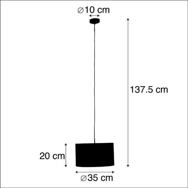 Zidna svjetiljka s baršunastim sjenilom oker sa zlatom 35 cm - Combi