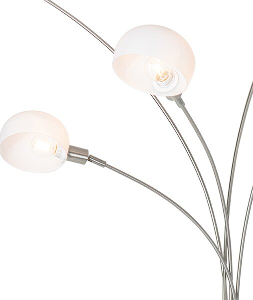 Dizajnerska podna lampa čelik s opalescentnim staklom 5-svjetla - Sixties Marmo