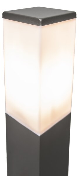 Moderna vanjska lampa za stup tamno siva s opalom 80 cm IP44 - Malios