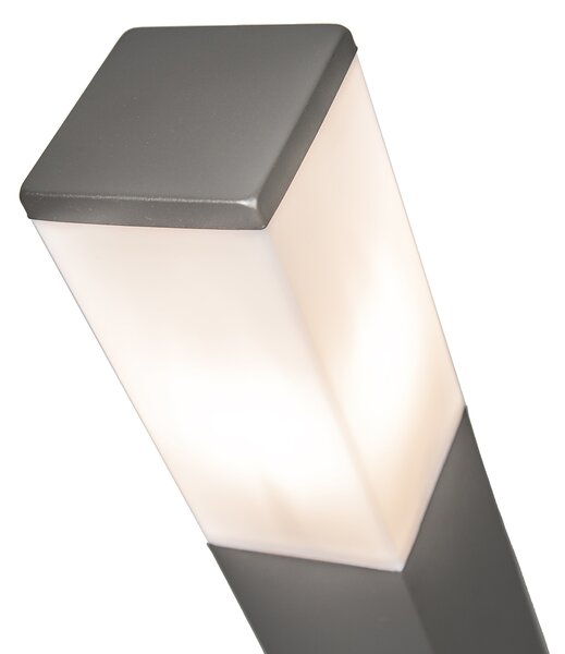 Moderna vanjska stupasta svjetiljka 45 cm tamno siva s opalom IP44 - Malios