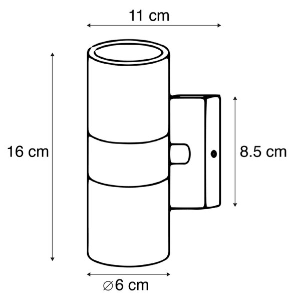 Set od 2 vanjske zidne svjetiljke crne IP44 - Duo