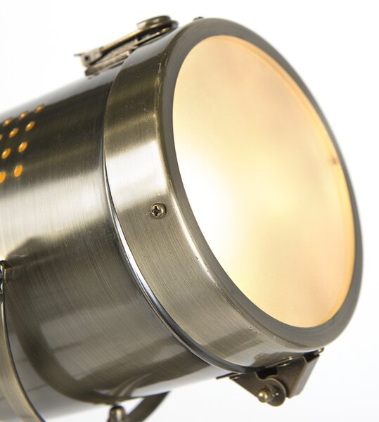 Industrijska podna lampa s tronošcem od drveta sa studijskim reflektorom - Braha