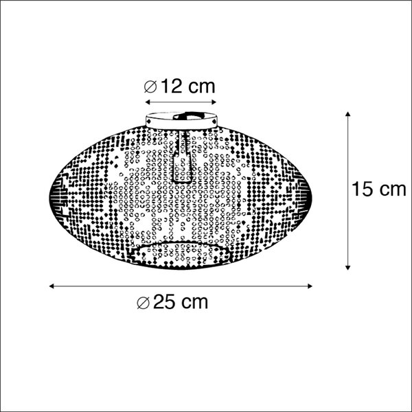 Orijentalna stropna svjetiljka crna sa zlatom 25 cm - Radiance