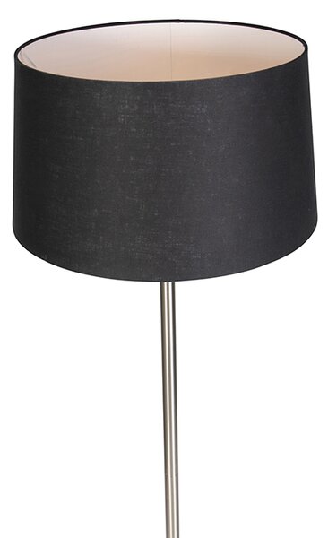 Moderna podna svjetiljka od čelika s crnim sjenilom 45 cm - Simplo