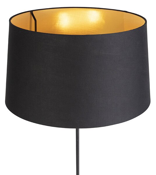 Podna lampa crna s crnim sjenilom 45 cm podesivo - Parte