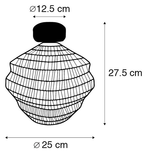 Orijentalna stropna svjetiljka crna 25 cm - Vadi
