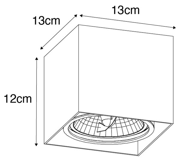 Dizajnerski reflektor crni kvadratni AR111 - Box