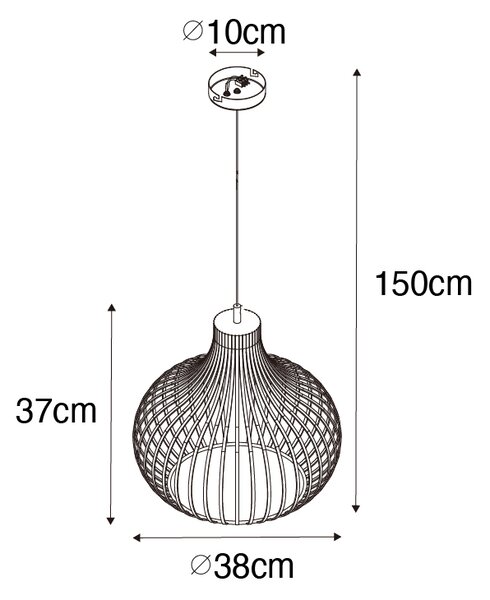 Moderna viseća svjetiljka smeđa 38 cm - Saffira