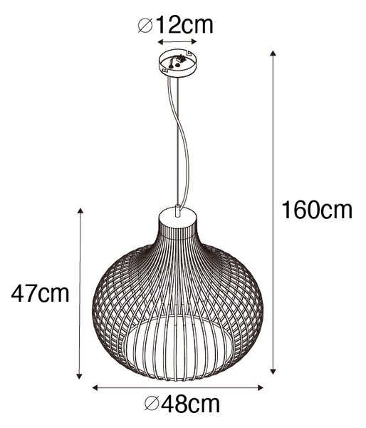 Moderna viseća svjetiljka crna 48 cm - Saffira