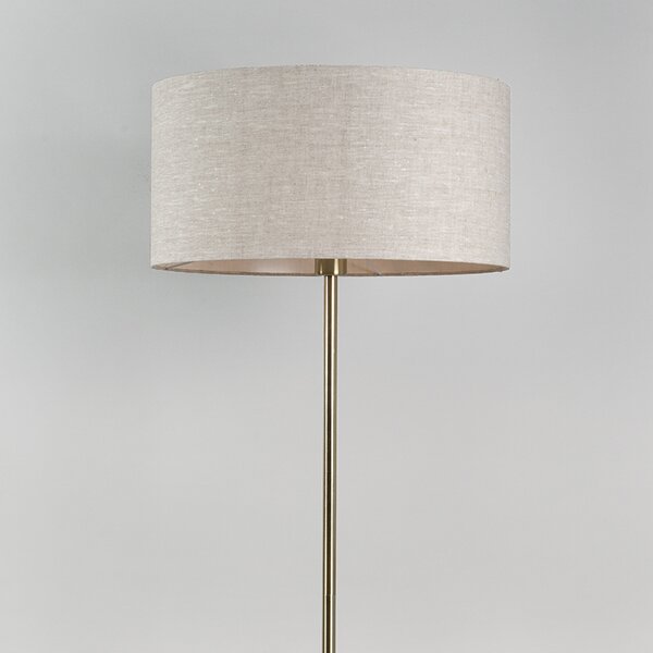 Podna lampa mesingana s sivim sjenilom 50 cm - Kaso