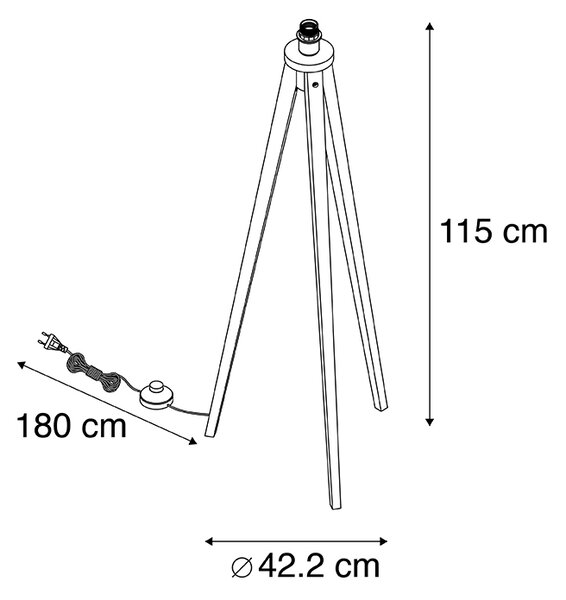 Rustikalna podna lampa s trokrakom nogom crna - Tripod Classic