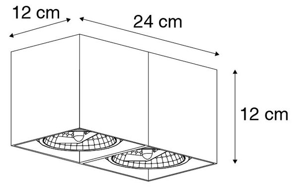 Dizajnerski reflektor crni pravokutni 2-svjetla - Box
