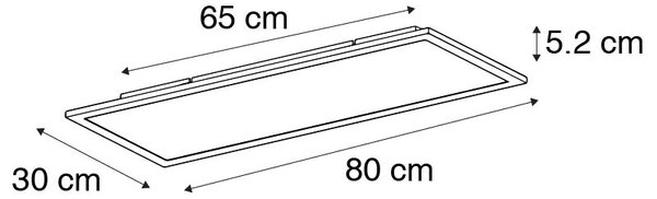 Moderna stropna svjetiljka od čelika s uključenom LED 80 cm - Liv